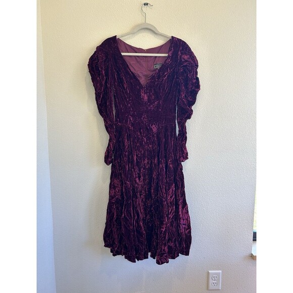 Vintage Casadei Velvet Victorian Edwardian Formal Dress Cosplay Red Purple - Picture 2 of 8